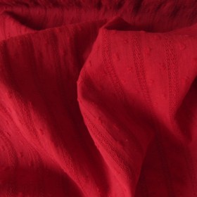 Embroidered Cotton Plumetis Velina Cherry red