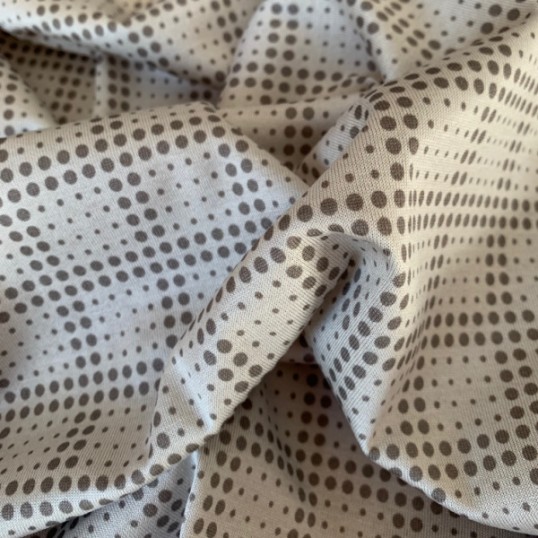 Cotton Jersey Dove Grey polka dots