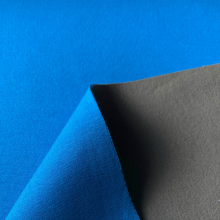 Remnant Scuba fabric Khaki and Bleu de France 145 cm x 145 cm