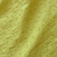 Neon Yellow broderie anglaise cotton fabric "Hearts"
