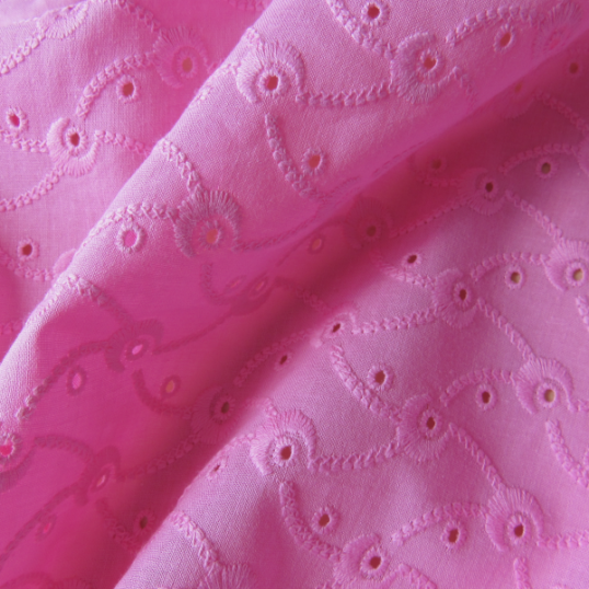 Pink Broderie Anglaise "Volutes"